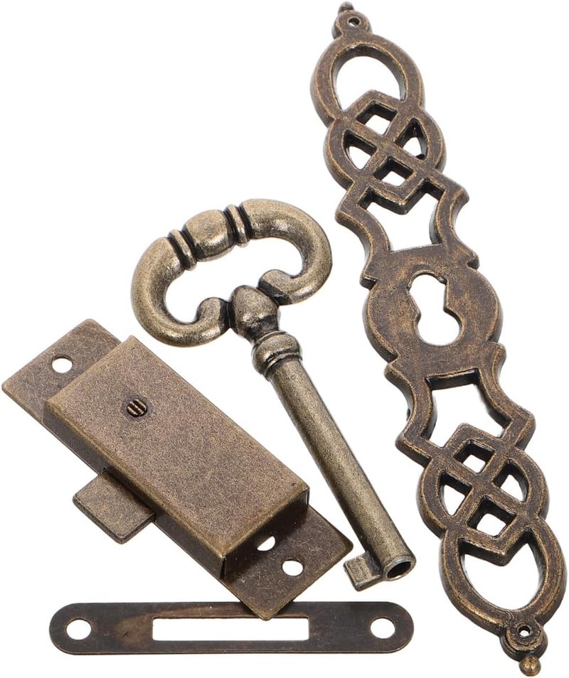 UKCOCO Antique Metal Cylinder Clock Accessories DIY Parts for Floor-Standing Mechanical Clocks Includes Key Hinges and Lock Cylinder for Elegant Design - Image 1
